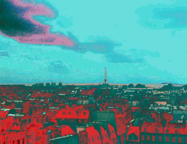 Desde una terraza de Paris, francia